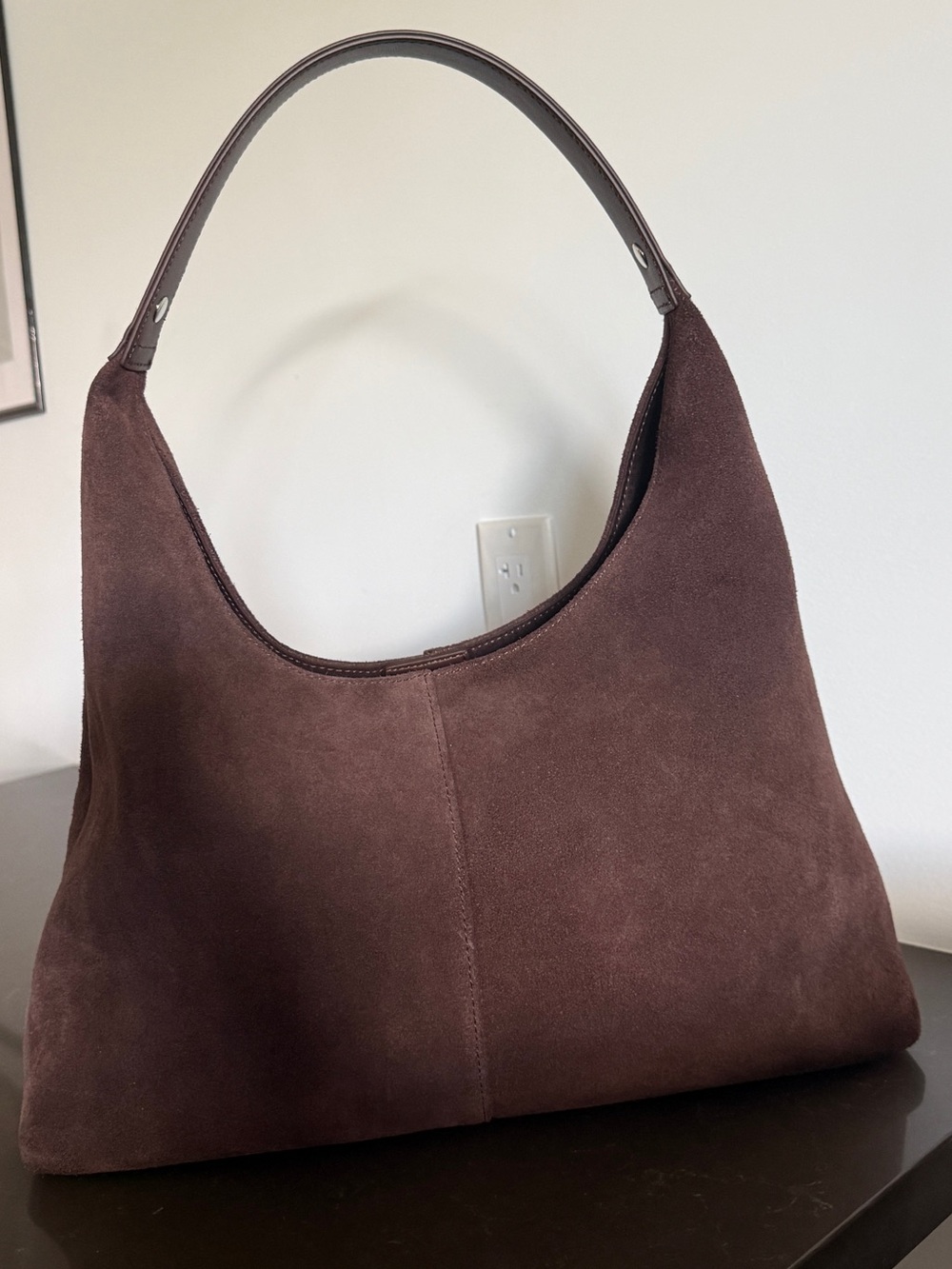NAKEDVICE The Renee Bag – Chocolate & Silver Suede 🤎✨
